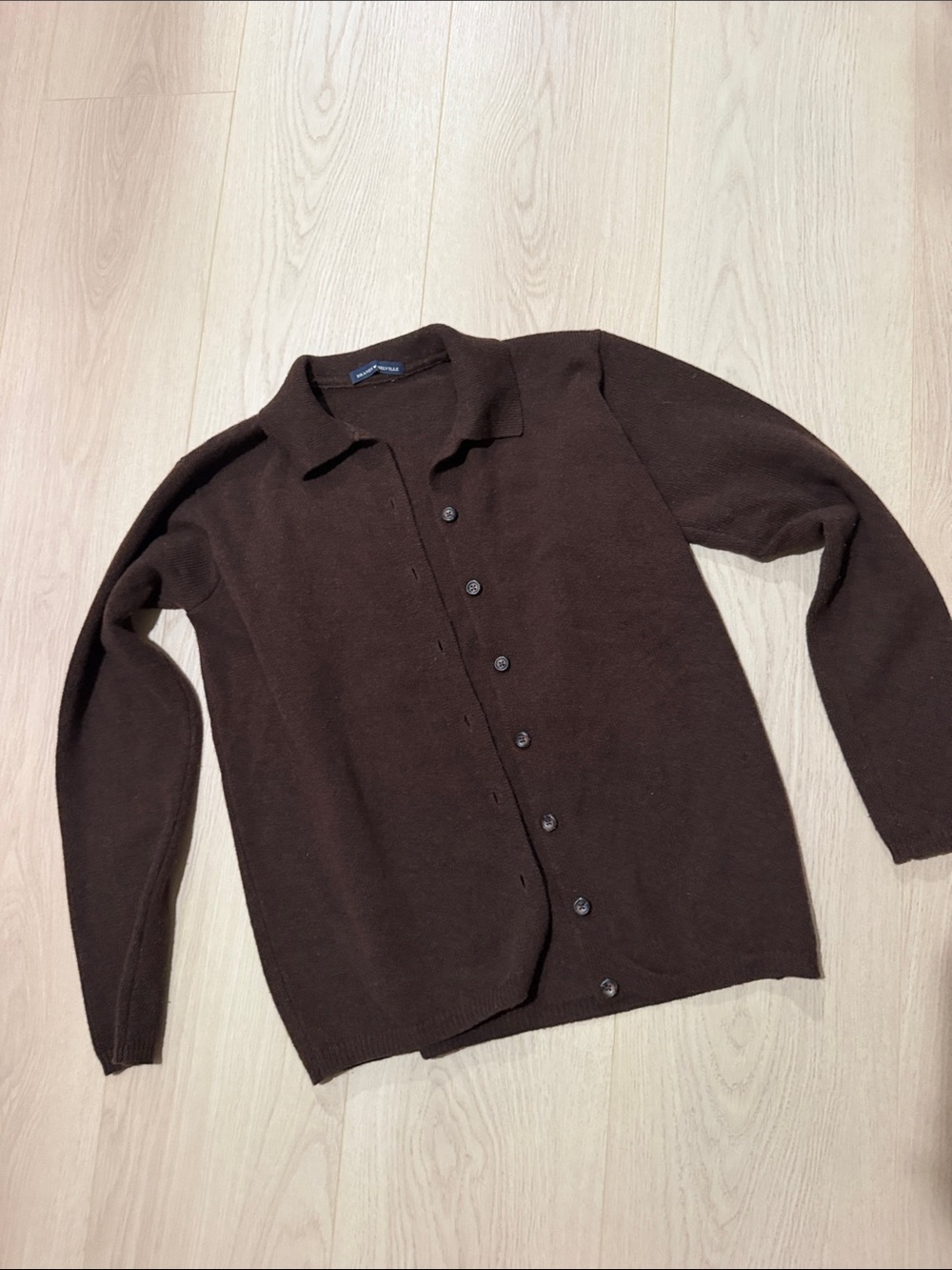 Brandy Melville Brown Button-Up Collared Cardigan